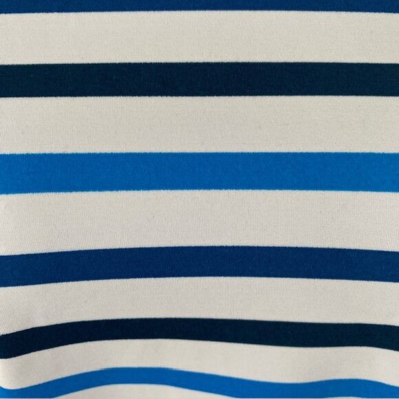 SPANX Ocean Stripe Coastal Blue Swim Shirt Rash Guard Medium - Picture 10 of 10